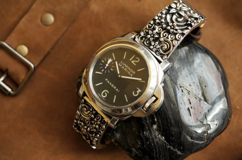 Sakura versilbert Anhänger Apple-Watch-Armband ( 2-teilig) für Panerai oder Apple Watch Serie 1,2,3,4,5,6,7,SE – Bild 5